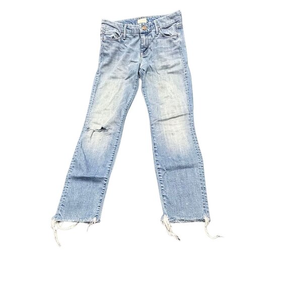 Mother Looker Ankle Fray Jeans Size 25 Tourist Trap Distressed Hem Ripped - Picture 1 of 11